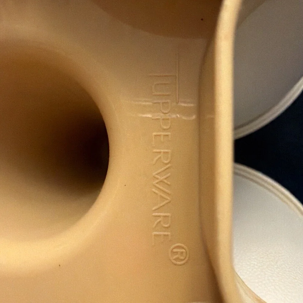 Vintage Tupperware Condiment Caddy Server Almond With Seals Party Picnic